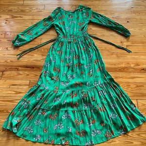 Lost + Wander Maxi Dress in Floral Print (Aqua/Teal Green) in Small